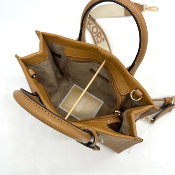 Michael Kors Small Mirella Pebbled Leather Top Zip Crossbody Bag - Picture 6 of 9